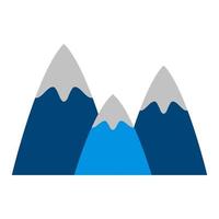 Berge oder Hügel, Symbol für schneebedeckte Gipfel. Highlands-Bezeichnung, Gestaltungselement, Site, Spiel. einfache Vektorillustration im flachen Stil vektor