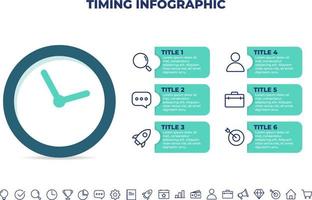 timing infographic design template.business infographic mall för presentationer, banner, arbetsflödeslayout, processdiagram, flödesschema och hur det fungerar vektor