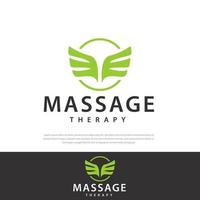 Vektor Kreistherapie Massage Therapie Flügel Illustration Design Logo, Symbol, Symbol, Designvorlage