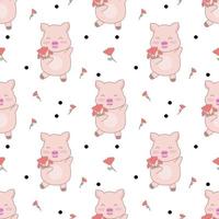 Süßes Schwein nahtlose Muster kreativ für Textur für Stoff, Verpackung, Textilien, Tapeten, Bekleidung. Vektor-Illustration-Hintergrund. vektor