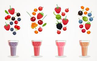 Berry Smoothies Set vektor