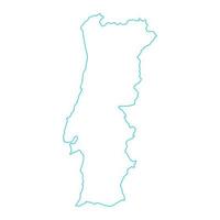 Portugal-Karte auf weißem Hintergrund vektor