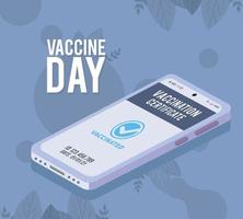 vaccindag och smartphone vektor