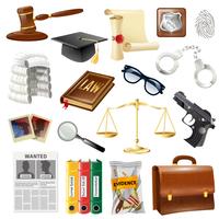 Gesetzesgerechtigkeit Objects And Symbols Collection vektor