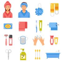 Hygien Tillbehör Flat Icons Set vektor