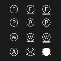 tvätt vård ikoner. rådsymboler för maskin- och handtvätt. ikonuppsättning tvättsymboler. vektor