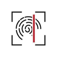 Identifikationssystem zum Scannen von Fingerabdrücken. flaches Design-Symbol vektor