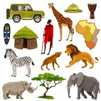 Afrika-Ikonen eingestellt vektor