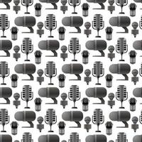 Podcast nahtloses Musterdesign vektor