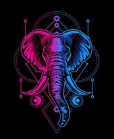 Illustration Elefantenkopf mit heiliger Geometrie