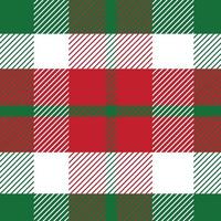 Weihnachtsmuster nahtloser karierter Wiederholungsvektor mit Rot, Grün und Weiß. Farbdesign für Druck, Geschenkpapier, Textilien, Weihnachts-Tartan-Hintergründe. vektor