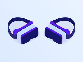 vr virtuell verklighet glasögon verktyg isolerade set samling objekt med isometrisk platt stil vektor