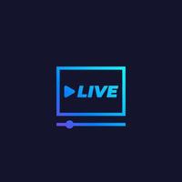 Live-Stream-Player-Vektorsymbol vektor