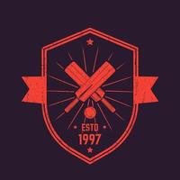 cricket vintage logotyp, emblem vektor