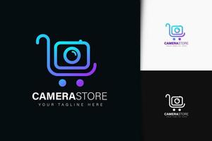 Kamera-Shop-Logo-Design mit Farbverlauf vektor