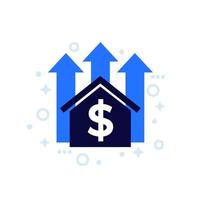 Symbol für das Wachstum der Hauspreise, Vektor