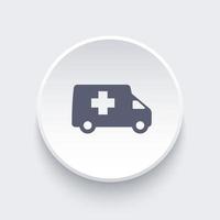 Krankenwagen rundes Symbol vektor