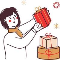 Weihnachtsgeschenke und Geschenke vektor