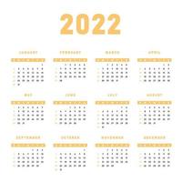 orange Kalenderdesign 2022 vektor