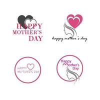 Happy Mothers Day Logo Symbol Vektor Illustration Design Template