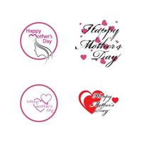 Happy Mothers Day Logo Symbol Vektor Illustration Design Template