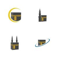 Kaaba Mekka Symbol Logo Illustration Designvorlage vektor