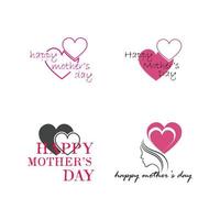 Happy Mothers Day Logo Symbol Vektor Illustration Design Template