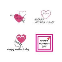 Happy Mothers Day Logo Symbol Vektor Illustration Design Template