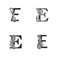 einzigartige Vektorillustration von abstrakten Symbolen des Buchstabens e vektor