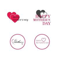 Happy Mothers Day Logo Symbol Vektor Illustration Design Template