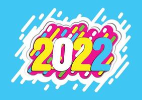 kreativt gott nytt år 2022 designkort på modern bakgrund. vektor illustration.