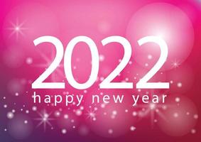 2022 guten Rutsch ins Neue Jahr des schönen rosa Weihnachtshintergrundes. Vektorgoldener glitzernder Text mit Funkelnglanz für 2022 Neujahrsfeiertagsgrußkarte. vektor