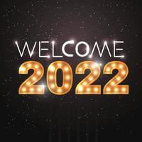 Frohes neues Jahr 2022 Luxus-Illustration auf dunklem Hintergrund Frohes neues Jahr Grüße vektor