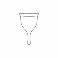 Menstruationstasse im Doodle-Stil gezeichnet. umweltfreundliche Produkte für die Damenhygiene. vektor