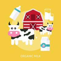 Ekologisk mjölk Konceptuell illustration Design vektor