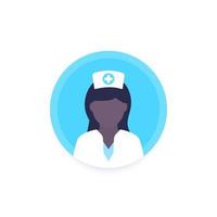Krankenschwester-Vektorsymbol, medizinisches Personal vektor