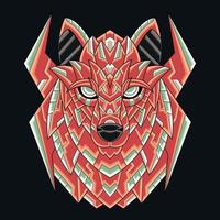 abstrakt färgglad prydnad doodle art wolf illustration tecknad koncept vektor. lämplig för logotyp, tapeter, banderoll, bakgrund, kort, bokillustration, t-shirtdesign, klistermärke, omslag, etc vektor