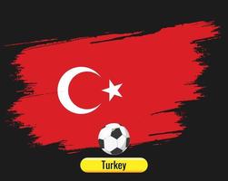 Türkei-Staatsflagge mit Fußball. Farbpinsel Kunst. vektor