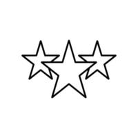 tre stjärnor. en ikon relaterad till seger, utmärkelse, betyg, etc. redigerbart element för ui ux-webbplats eller mobilapplikation. vektor
