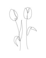 kontinuerlig en rad illustration av en blomma vektor