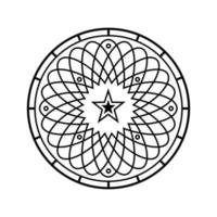 ein Mandala, eine abstrakte Kreisillustration, die sich auf einen spirituellen oder bestimmten Glauben bezieht. Ein wunderschönes aus dem alten Symbolelement gefertigtes Element für jedes kreative Design. vektor