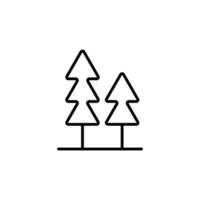 skog symbol. en samling redigerbara ikoner relaterade till utomhusaktiviteter, vandring, camping, etc. enkel och minimalistisk illustration för en logotyp på ui ux-applikationer för rekreation och resetjänster. vektor
