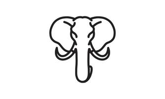 Elefantenvektorlinie, Tiersymbol, Vektorlinienkunst, Tierkopf, Tierillustration, Natursymbole, Symbol für Desain-Logo vektor