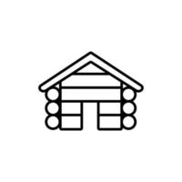 Jagdhütte. Eine Sammlung von bearbeitbaren Symbolen für Outdoor-Aktivitäten, Wandern, Camping usw. Einfache und minimalistische Illustration für ein Logo auf der ui ux-Anwendung von Erholungs- und Reisediensten. vektor