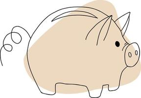 söt gris spargris. vektor illustration. hand doodle element för design och inredning