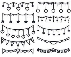 Satz handgezeichnete Girlanden isolierte Vektorillustration vektor