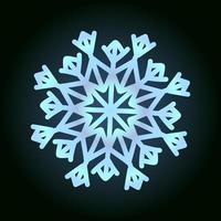 vacker snöflinga för vinterdesign, symbol för nyår och julhelger vektor