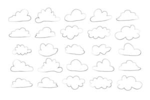 moln som i handritad doodle skiss stil vektor