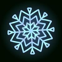 schöne Schneeflocke für Winterdesign, Symbol für Neujahr und Weihnachtsferien vektor