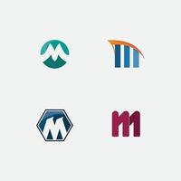 m brief logo vorlage vektor set design m font